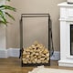 image 6 of HOMCOM Heavy Duty Firewood Log Rack Wood Storage Holder w/ 4 Tools Steel, Black