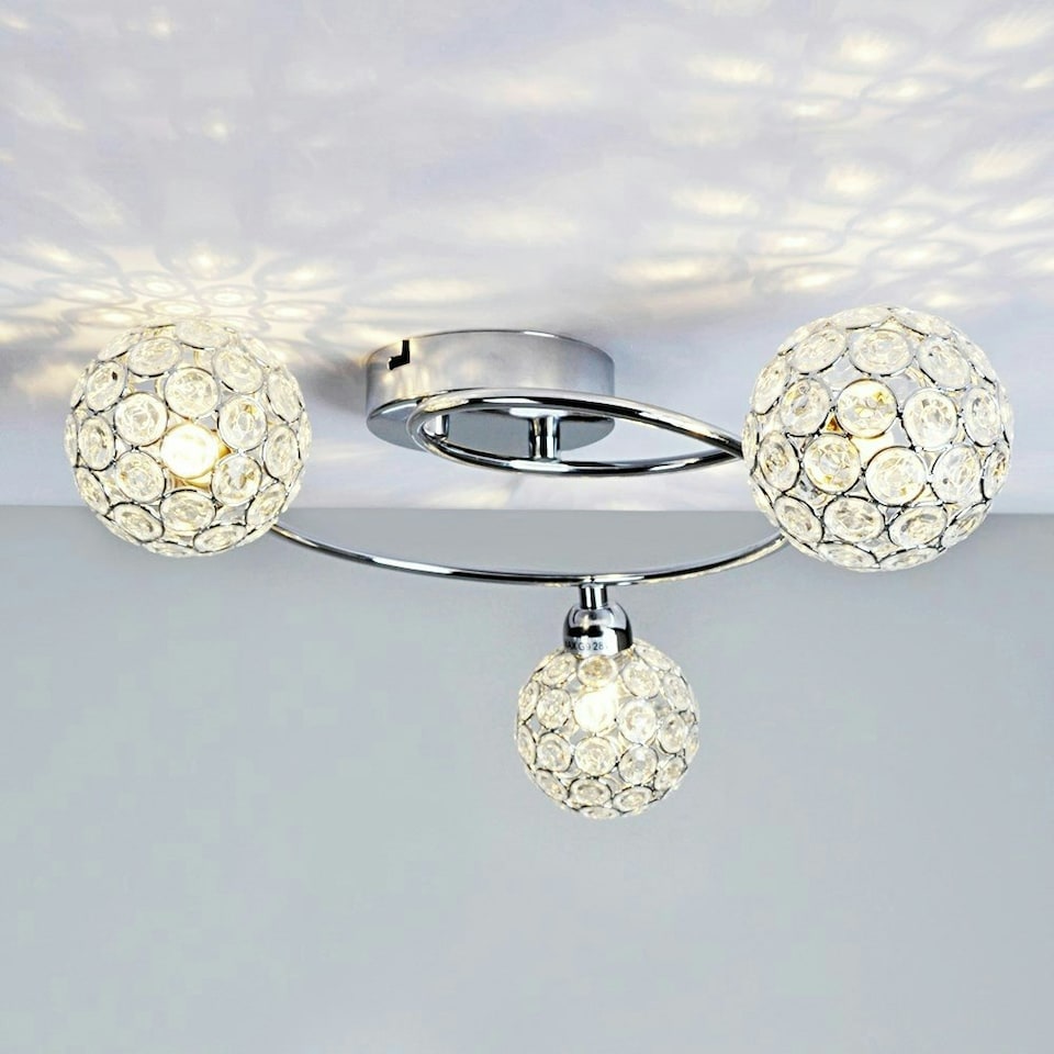 image 1 of ValueLights Ducy 3 Way Silver Ceiling Bar Light | Chrome