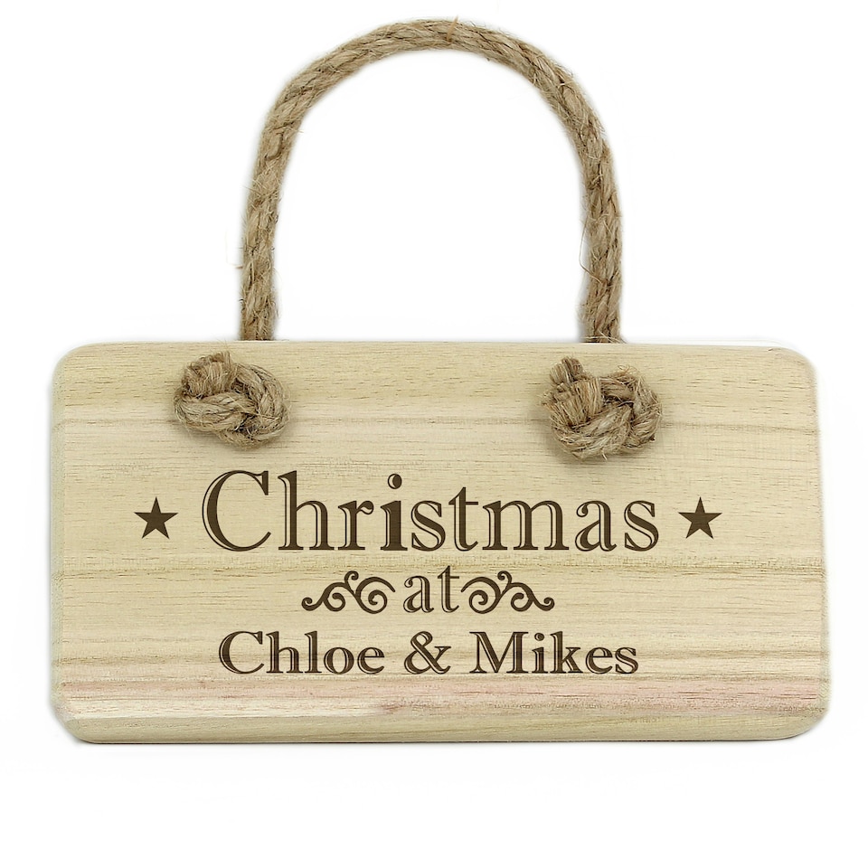 image 1 of Personalised Christmas Wooden Sign