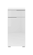 image 1 of White Bathroom Cabinet Freestanding Storage Unit with Drawer White Gloss Slim Narrow 400mm Floor Unit Spice