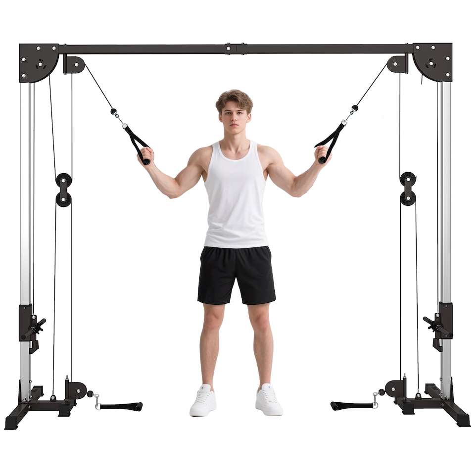 image 1 of SPORTNOW Cable Crossover Machine for Full Body Strength Training