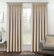 image 2 of Luxury Enhanced Living Cream Velvet, Supersoft, Blackout, Thermal Curtains with Tape Top (PAIR) - 46 x 72 inch (117x183cm)