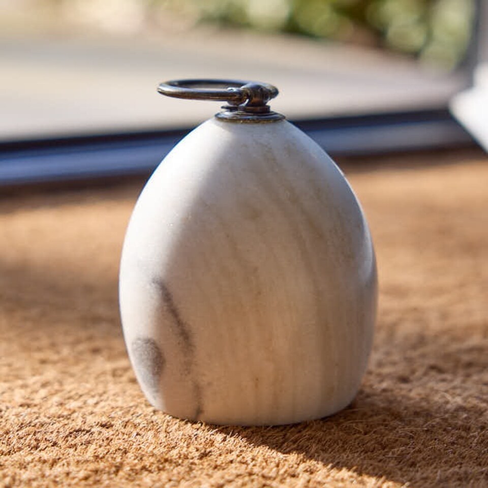 image 1 of White Marble Door Stop White