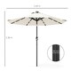 image 7 of Outsunny Garden Parasol Outdoor Tilt Sun Umbrella LED Light Hand Crank Off-white