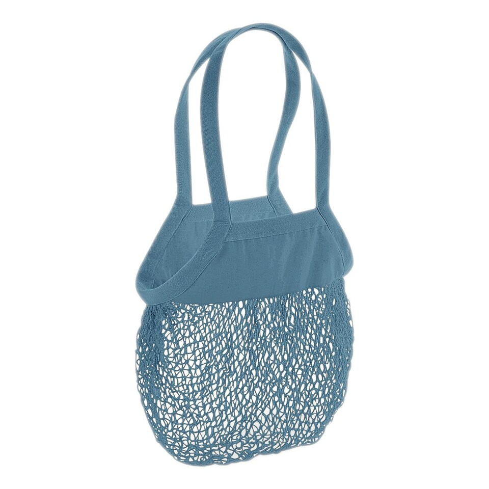 Westford Mill Organic Cotton Mesh Grocery Bag - Airforce Blue - One Size