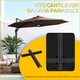 image 3 of Outsunny 90kg Cantilever Parasol Base with Wheels, Heavy Duty HDPE Plastic Umbrella Stand Weights for Cantilever Banana Parasol with Handle, 70kg Water and 90kg Sand Filled, Black