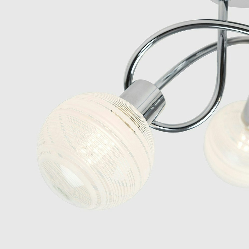 image 1 of ValueLights Maze Polished Silver Semi-Flush Light and G9 Capsule LED 2.6W Warm White 3000K Bulb