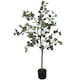 image 1 of HOMCOM Decorative Artificial Tree, 5ft 150cm Silk Eucalyptus Tree with 230 Silver Dollar Leaves in Pot, Fake Plant for Home, Office, Living Room, Indoor Decor | Green