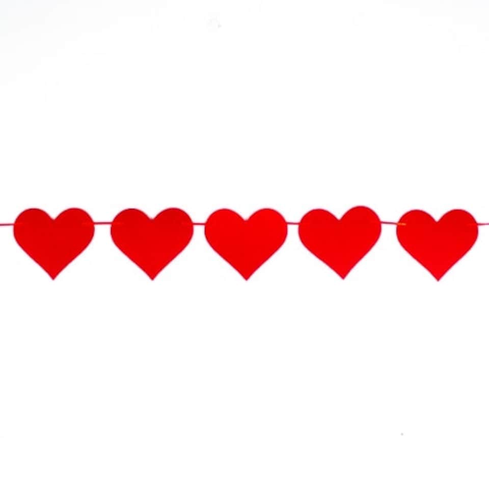 Red Hearts Felt Garland Hanging Decoration 2.5m