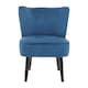 image 2 of Interiors by Premier Blue Velvet Chair, Curved Back Accent chair, Easy to Assemble Borg Chair, Comfy Office Chair
