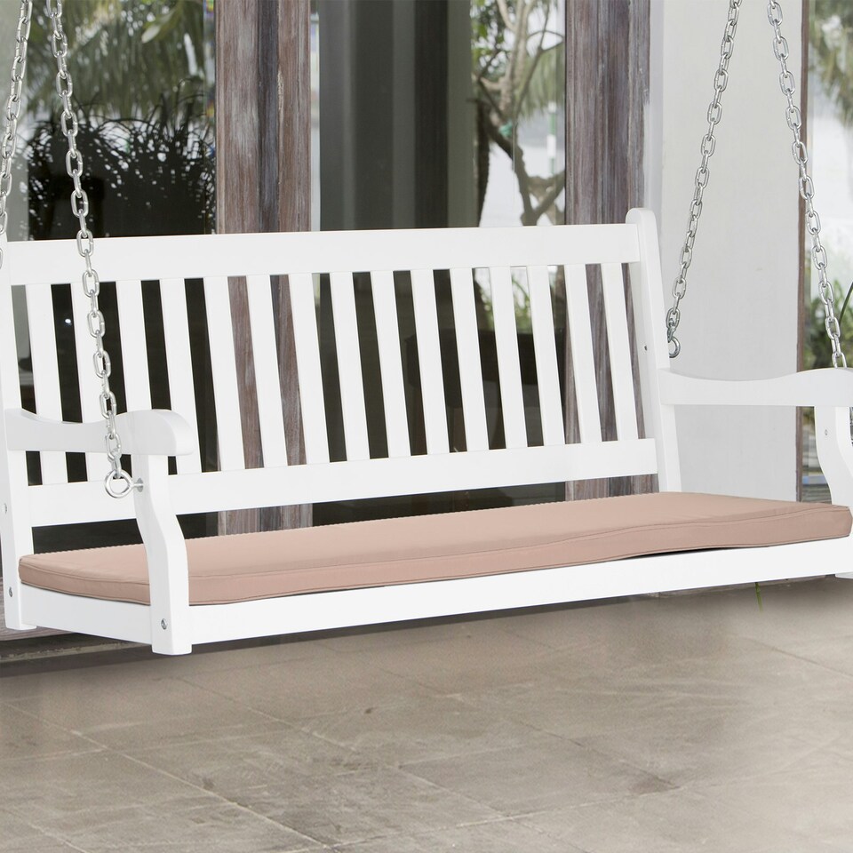 image 1 of Outsunny 2-Seater Bench Cushion Polyester Cover Seat Pad Replacement 