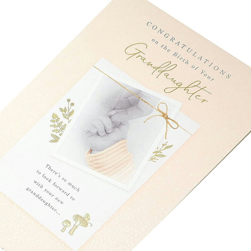 image 1 of Gold Foil Details New Granddaughter Congratulations Card