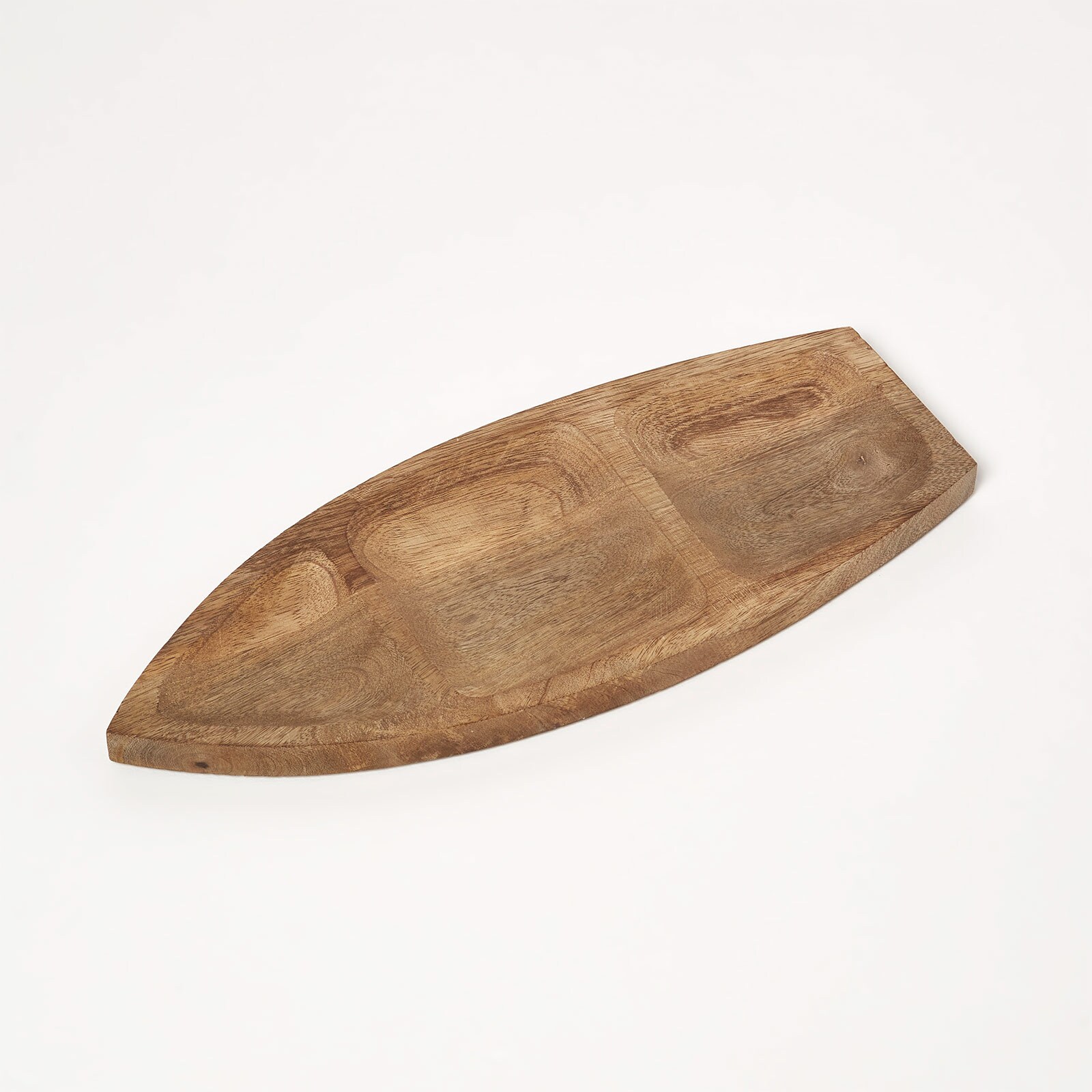 Homescapes Boat Decorative Mango Wood Bowl in Light Brown