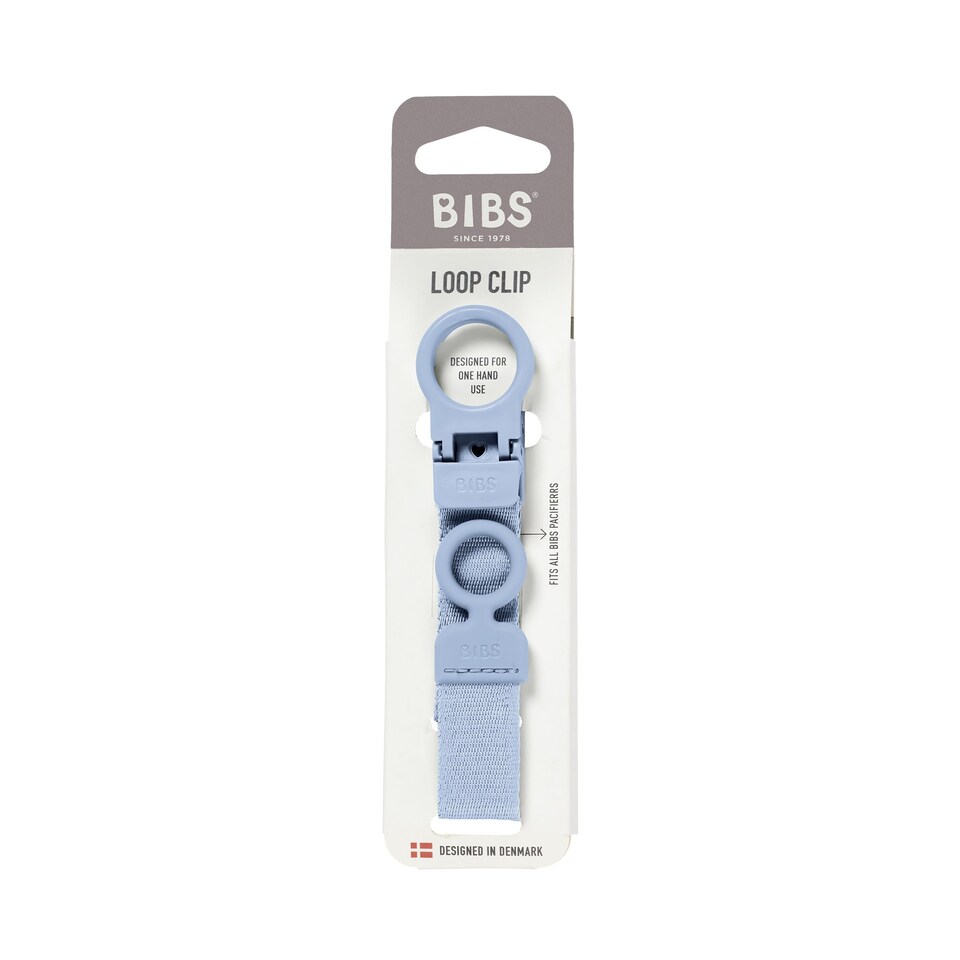 image 1 of BIBS Soother Clip Loop Dusty Blue