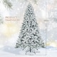 image 9 of COSTWAY 7.5FT Christmas Tree Snow Flocked Tree with 1010 Tips White