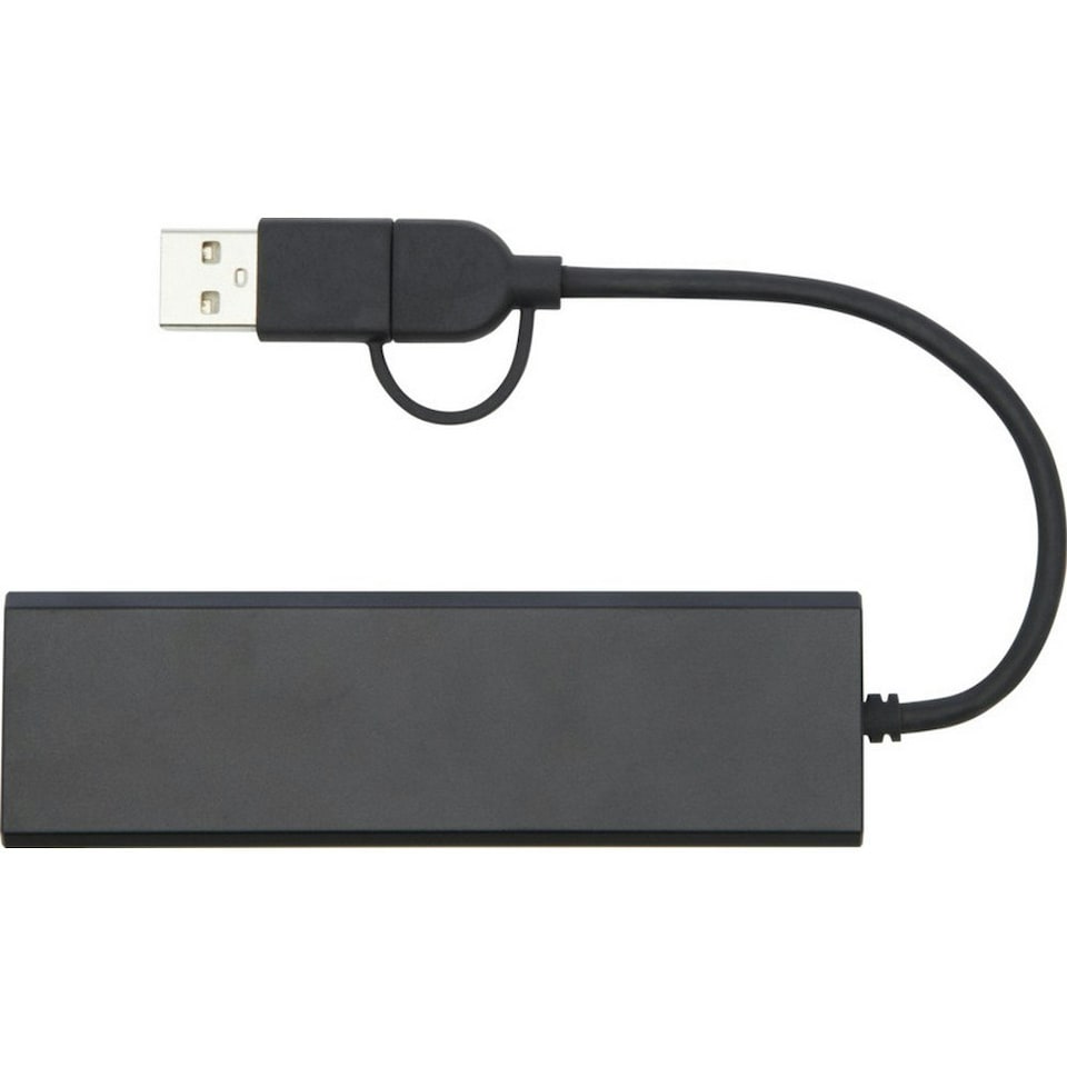 image 1 of Tekio Rise Recycled Aluminium USB 2.0 Hub - Solid Black - One Size