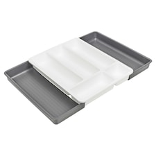 Extendable Plastic Cutlery Drawer Tray | Grey | 1