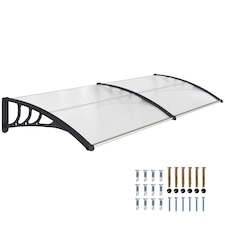 Outsunny Outdoor Curved Window Porch Canopy Awning UV Rain Cover 0.8x2m Clear 