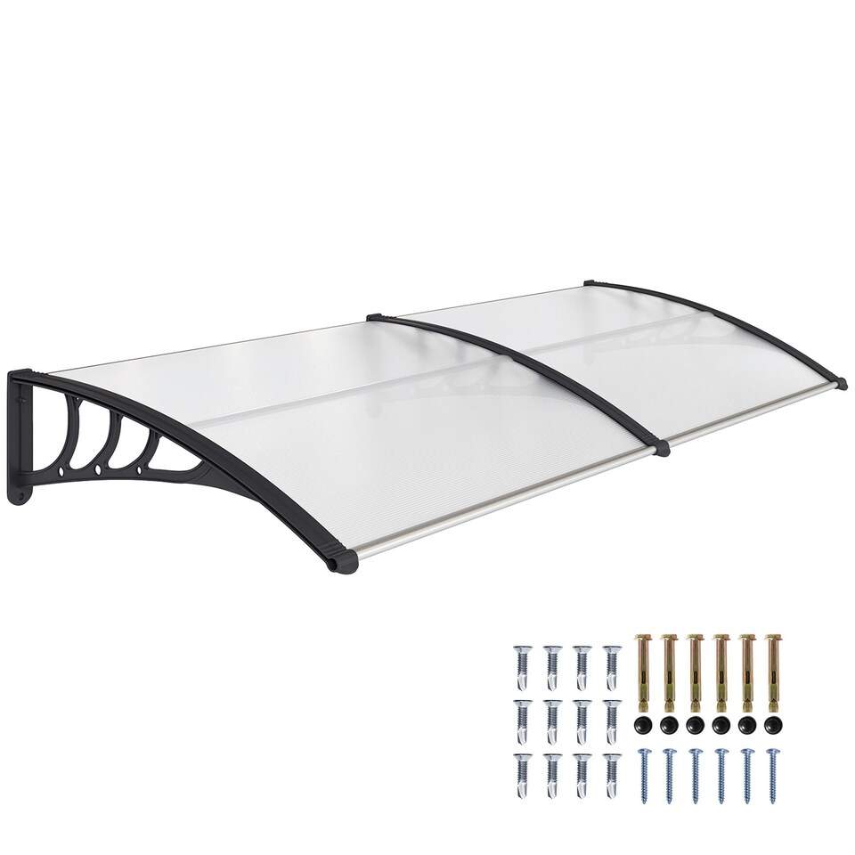 image 1 of Outsunny Outdoor Curved Window Porch Canopy Awning UV Rain Cover 0.8x2m Clear 