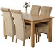 image 1 of Oslo 150 x 90 cm Medium Oak Dining Table and 4 Montana Fabric Chairs | Brown | Beige