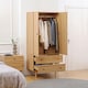 image 2 of HOMCOM 2 Door Wardrobe with 2 Drawers, Hanging Rail, Clothes Storage Organiser