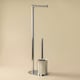 image 2 of Cosmic Floor Standing Toilet Brush Paper Holder with Stainless Steel, Light Grey