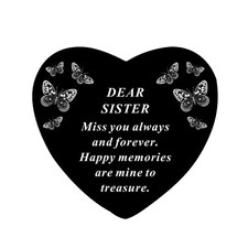 Black Butterfly Heart 16x15cm - Sister DF19153-K