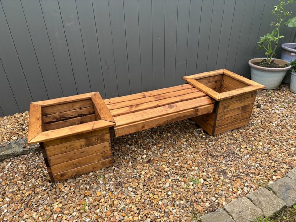 image 1 of Knights Single Planter Bench - Timber - L47.5 x W125 x H40 cm | Brown