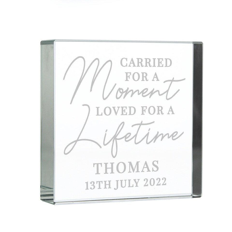 image 1 of Personalised Carried for a Moment Crystal Token Clear | One Size