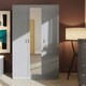 image 1 of FWStyle Chilton 3 Door Wardrobe With Mirror - Grey Gloss Front Grey