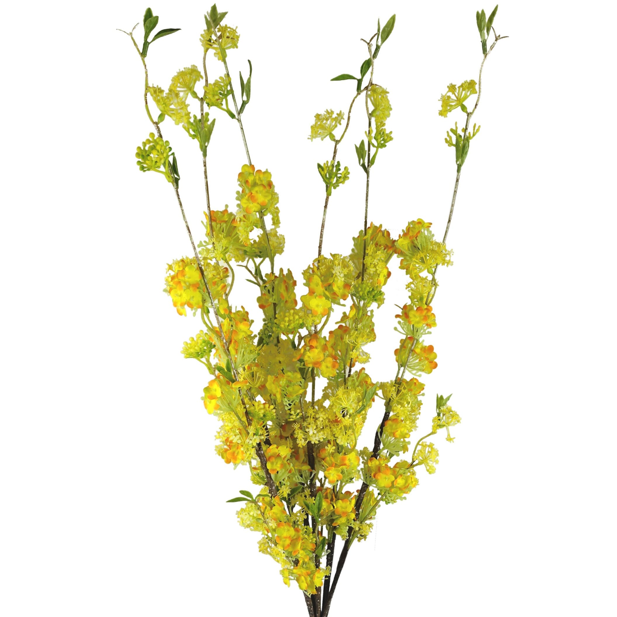 Pegdev Pack of 6 100cm Artificial Yellow Blossom Spray with Silk Flowers