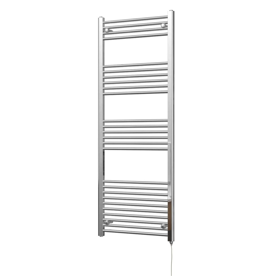 image 1 of Zennor - Chrome Electric Towel Rail H1600mm x W600mm Straight 500w Standard