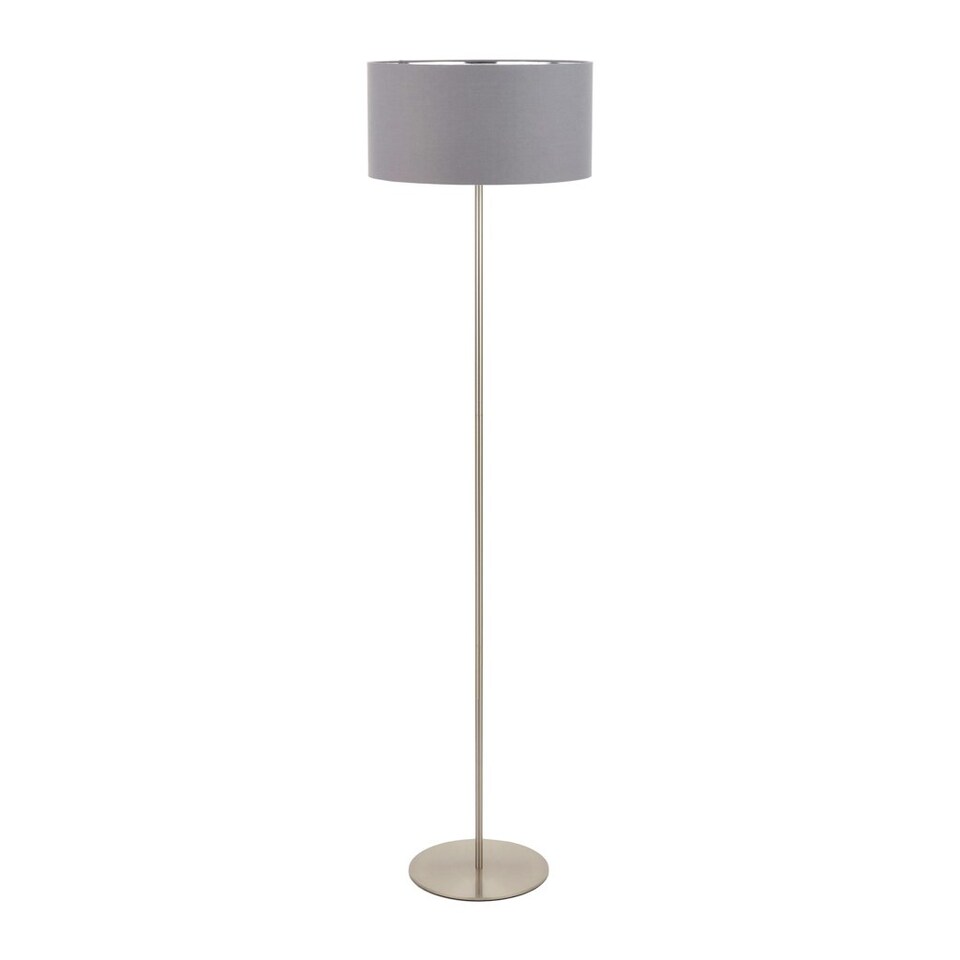 image 1 of Brushed Silver and Steel Grey Floor Lamp