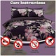 image 3 of VELVETIO Flora Printed Duvet Cover Set Reversible Polycotton Easy Care Beddings Purple | Single
