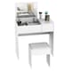 image 6 of HOMCOM Dressing Table Set with Flip-up Mirror Padded Stool Sliding Drawer White