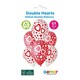 image 3 of Double Hearts Red & White Latex Balloons 33cm / 13 in - Pack of 6