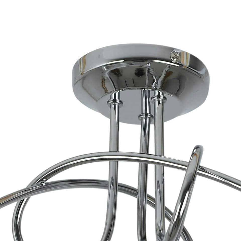 image 1 of Bungo 3 Light Polished Chrome & Smoked Glass Semi Flush Ceiling Light