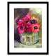 image 1 of Anemone Flower Bouquet In Vase Floral Still Life 9x7" Black Framed Wall Art Print