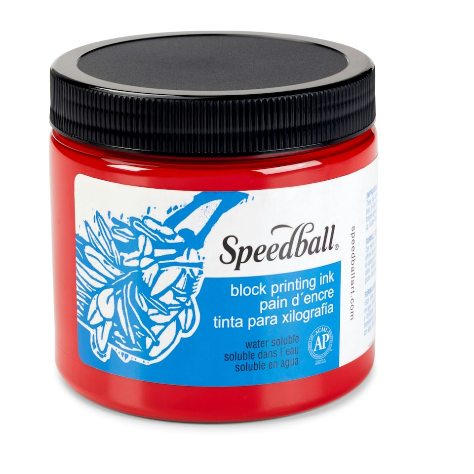 image 1 of Speedball Water-Soluble Block Ink, Red, 16oz