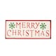 image 9 of 57cm Metal Merry Christmas Hanging Sign in Red & White with Green Snowflakes