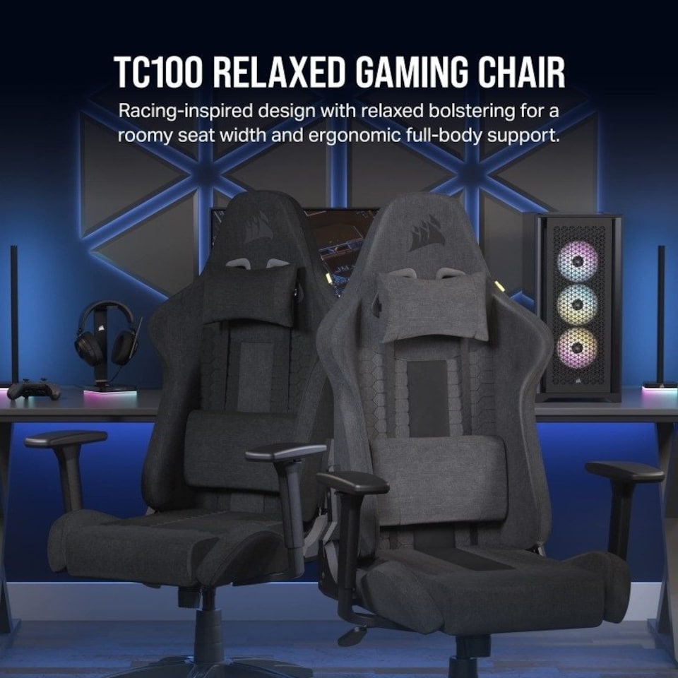 image 1 of Corsair TC100 Relaxed Gaming Chair - Black