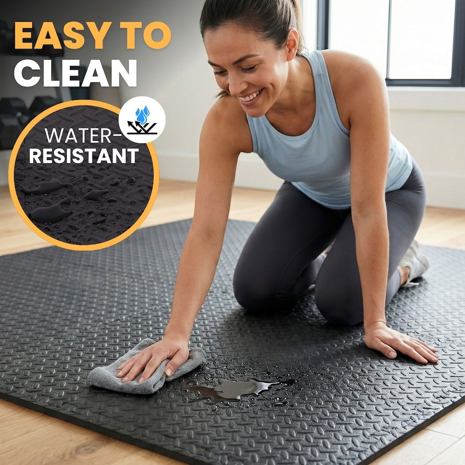 image 1 of Soft Interlocking Floor Mats Set - Non-Slip Foam Tiles EVA Puzzle Mats for Gym, Garage, Home Workout, Playroom, or Office