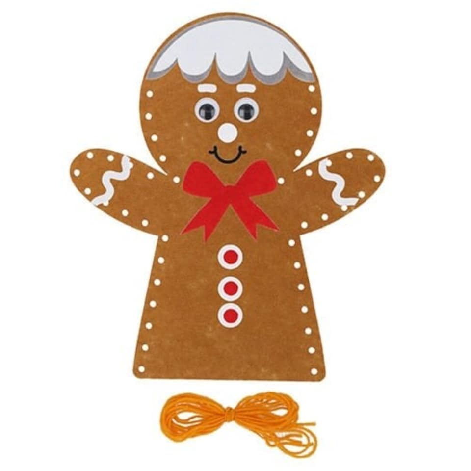 Gingerbread Man Christmas DIY Felt Hand Puppet Kit