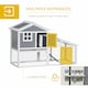 image 4 of PawHut Rabbit Hutch, Guinea Pig Cage 2 Tier w/ Sunlight Roof & Tray, Grey