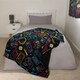 image 2 of OHS Kids Gaming Soft Fleece Sherpa Reverse Over Bed Blanket Throw, Black - 100x120cm