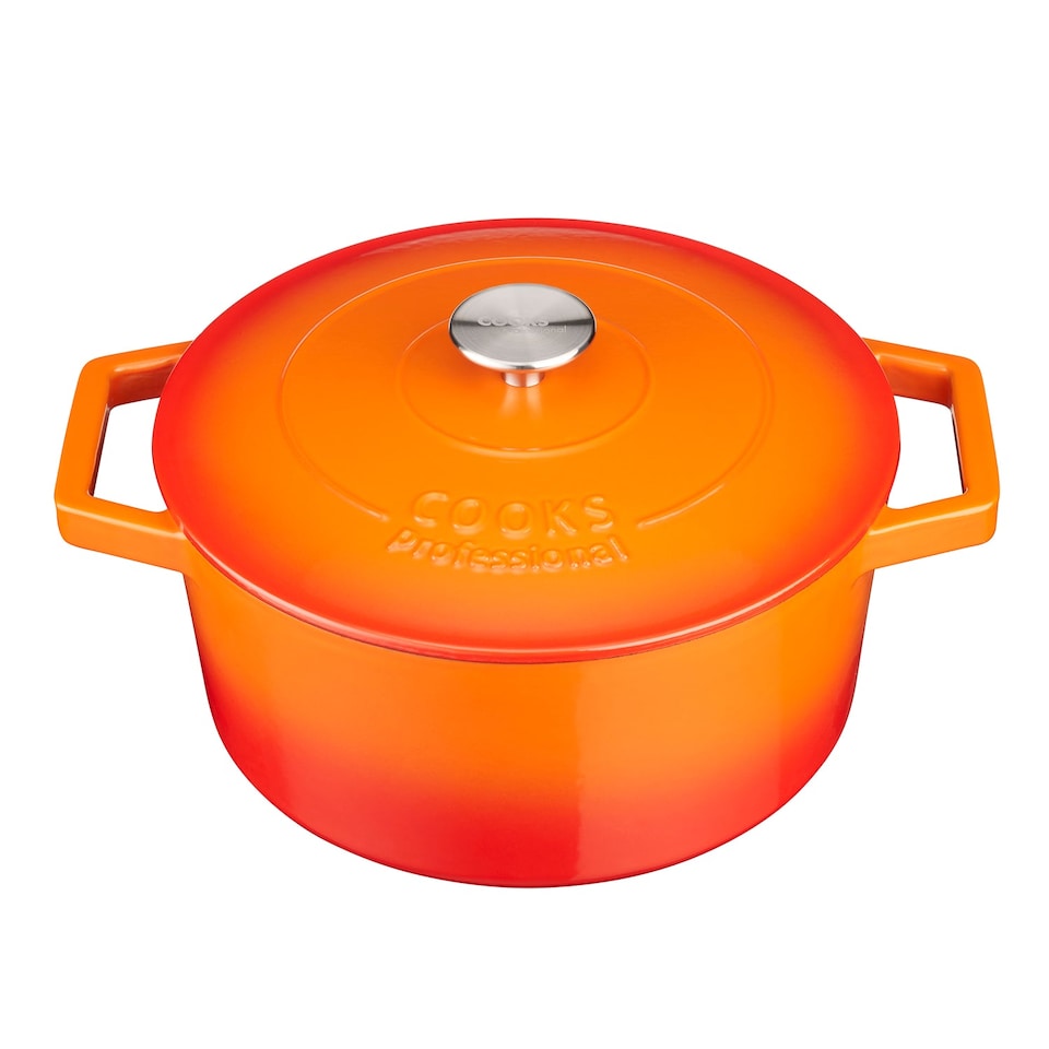 image 1 of Cooks Professional Casserole Dish 26cm – Ovenproof Pan with Lid | Orange | Orange