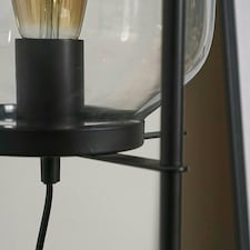 ValueLights Dawlish Matt Black Floor Lamp and E27 Pear LED 4W Warm White Bulb