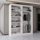 image 3 of Sliding Wardrobes 4U Modern Panelled Mirror Sliding Wardrobe – 120cm to 203cm, White, Black, Grey, Oak | White | White 150cm