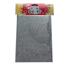 Pack of 4 Silver Glitter A5 Foam Sheets