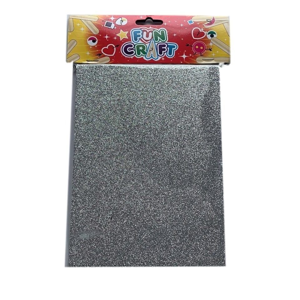 Pack of 4 Silver Glitter A5 Foam Sheets